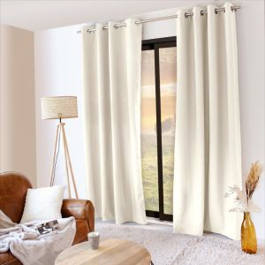 Home maison Rideau thermique en microfibre doublée Ecru 135x240 cm - Ecru