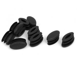 Sourcing map 10pcs Bouchon Pied de Chasie Embout Capuchon Jambe Tube Insert Table Meuble Protection Forme Ovale 30mmx15mmx16mm