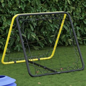 VidaXL Filet de rebond de football double face réglable jaune et noir