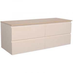 Meuble double vasque SORRENTO suspendu avec plan bois 120 cm