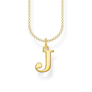 Image de Thomas Sabo Chaîne lettre J or Argent sterling 925, doré or jaune 18 carats Jaune