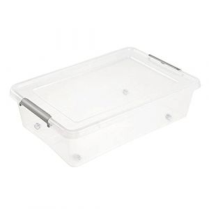 Image de Keeeper Boîte de rangement Clipbox Lars, 29 l, 58 x 39 x 16, avec roues, couverture clip à fermer, transparent