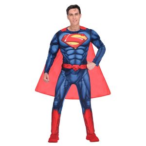 Amscan 9906102 Costume d'halloween Classique Superman-XL, 9906102, Bleu, Extra Large: 46-50"