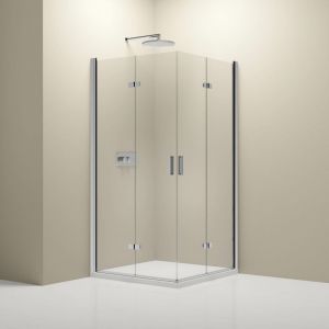 Bernstein Paroi de douche d'angle verre 8mm Cabine de douche intégrale Parre douche 2 portes pliantes angle - NT213 - Toutes tailles & couleurs dispo - 100cm,