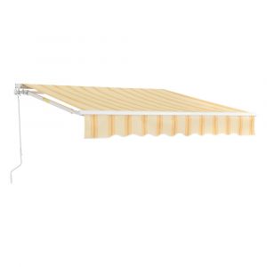 Store banne avec manivelle 300 x 250 cm jaune blanc 03_0008306