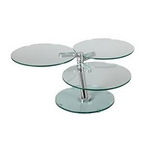 Image de Table basse 3 plateaux ronds en verre trempé GLASS