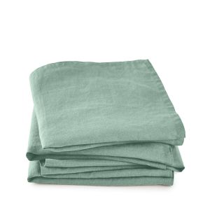 Lot de 4 serviettes de table lin lavé Victorine Opaline Taille 45X45 cm