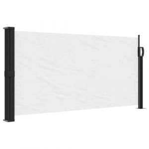 VidaXL Auvent latéral rétractable blanc 100x500 cm, écran d’intimité de jardin, brise-vue de balcon, écran d'extérieur, 4004391