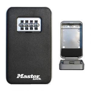 Master Lock Boîte à clés, montage mural, à capot, taille moyenne, utilisation en extérieur, kit d'installation, pour usage domestique, 5410EURD
