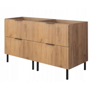 Rodan Armoire sous lavabo - 120cm Marron mat - L/HP 120/77/46cm Meuble de salle de bain, panneau MDF, armoire de salle de bain, meuble de salle de