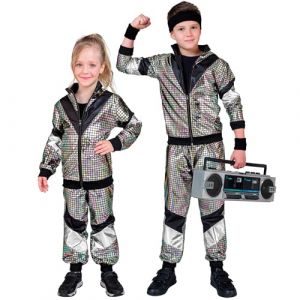 Widmann W MILANO Party Fashion - Costume pour enfant surv&ecirc;tement, veste et pantalon, tenue des ann&eacute;es 80, surv&ecirc;tement de jogging pour le carnaval et les f&ecirc;tes