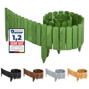 Garronda cl&ocirc;ture de Jardin en Bois Bordure Jardin Cloture Jardin Exterieur Barri&egrave;res de Jardin de Bois Palissade Bordurette de Jardin Longueur: 200