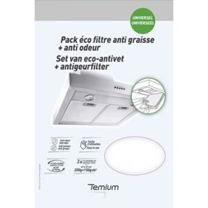 Temium Pack Eco Filtres Anti Graisse + Anti Odeur