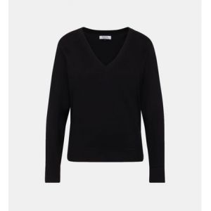 Galeries Lafayette Pull Nya droit col V fibres Ecovero Noir G