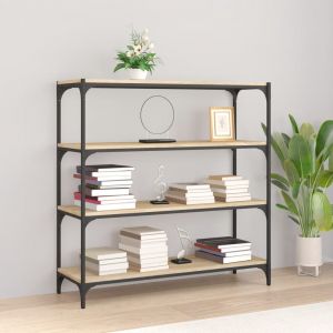 VidaXL Meuble TV Chêne sonoma 100x33x100 cm Bois d'ingénierie et acier