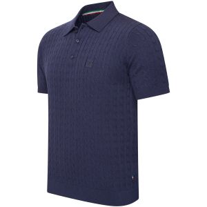 Cappuccino Italia Caorle Cable Knit Polo Bleu