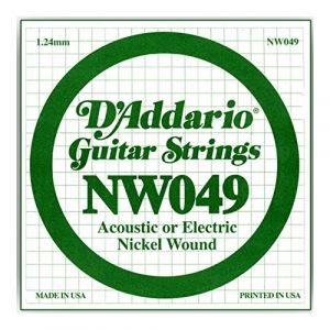 D'Addario NW049 corde pour guitare &eacute;lectrique et acoustique/&eacute;lectrique (vendue &agrave; l'unit&eacute;)