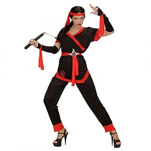 Image de Widmann 05863 ? Adultes Costume Ninja Girl, Veste, Pantalon, Ceinture, Manchons et Bandeau