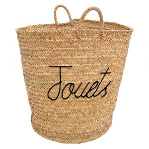 Home maison Grand panier naturel JOUETS XL Noir 50x50x60 cm