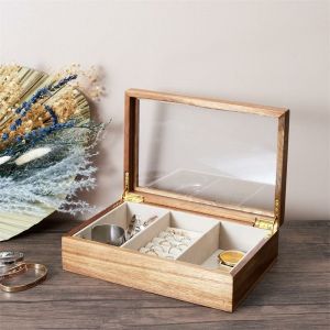 Bo&icirc;te &agrave; Bijoux D&eacute;co en Bois "Jewels" 24cm Naturel Prix