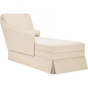 VidaXL Fauteuil long avec traversin et accoudoir droit rose lin