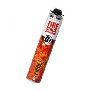 Mousse polyur&eacute;thane coupe-feu FOME FLEX Fire Block &ndash; pistolable, haute r&eacute;sistance, joints min&eacute;raux & m&eacute;talliques &ndash; 750 ml