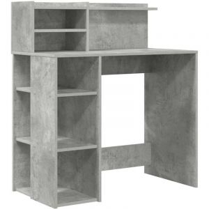 VidaXL Bureau avec rangement Gris b&eacute;ton 90 x 48 x 101,5 cm
