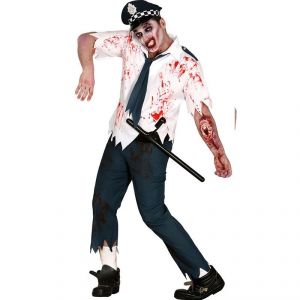 Déguisement policier zombie homme