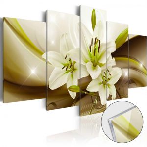 Décoshop26 Tableaux en verre acrylique décoration murale motif Lily moderne en panneaux 100x50 cm TVA110084