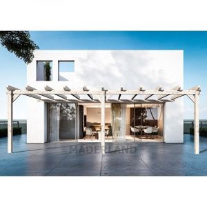 Pergola adossée en bois brut Sevilla 5x4m 20m2