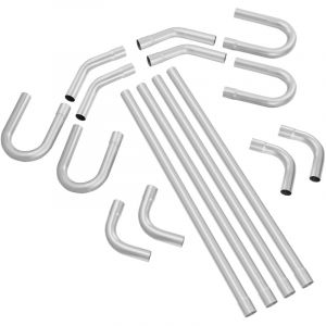 VEVOR Kit de Tuyau deEchappement Universel 50,8 mm 16PCs, Ensemble deEchappement en Acier Galvanise, avec Joint a Ajustage Glissant, pour Systeme