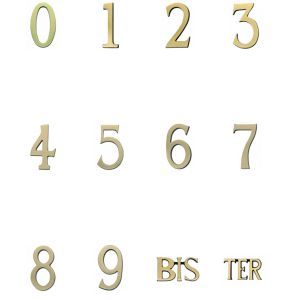 Novap Numéro de rue Laiton patiné hauteur 100 mm numéro 7