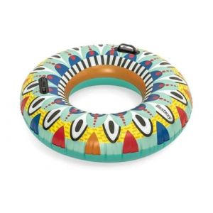 Bestway Flirty Fiesta 36294 Tube de Bain Gonflable avec poignées, Jouet Flottant pour la Plage et la Piscine pour Enfants, Multicolore, Taille Unique, 106,7 cm