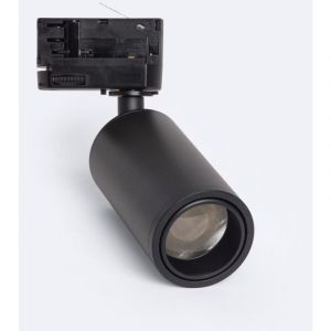 Spot à Douille sur Rail Triphasé Ágata Multiangle 10-50º pour Ampoule GU10 Noir