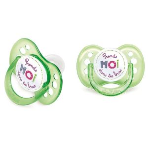 Image de Luc et L&eacute;a Sucette sym&eacute;trique "Les p'tits mots doux" en silicone (6 mois +)