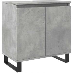 VidaXL Armoire De Bain Gris B&eacute;ton 58x33x60 Cm Bois D'ing&eacute;nierie