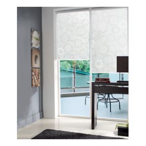 Madeco 60 x 190cm - Store Enrouleur tamisant Rond Crayonné - Blanc