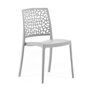 Set de chaises ALINA en polypropylène renforcé empilables résistantes - Idéales jardin et intérieur(4 chaises Gris clair)