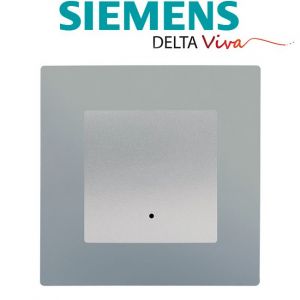 Siemens Va et Vient à Voyant Silver Delta Viva + Plaque Silver