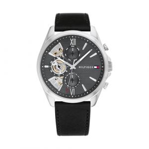 Tommy Hilfiger Montre Homme Baker - 1710644 Bracelet Cuir Noir