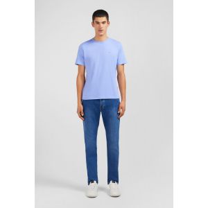 Eden Park T-shirt bleu col rond &agrave; manches courtes - Taille 2XL