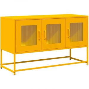 VidaXL Meuble tv jaune moutarde 100,5x39x60,5 cm acier laminé à froid