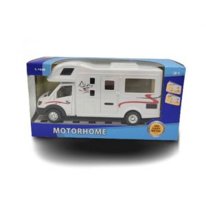 Camping-car - 17 cm - 1/48 - M&eacute;tal - V&eacute;hicule &agrave; friction - Porte ouvrante