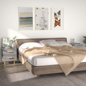 VidaXL Tables de chevet 2 pcs Sonoma gris 40x35x47,5 cm