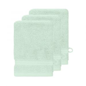 Sensei Maison Lot de 3 gants de toilette 550 g/m² menthe 16x22 cm