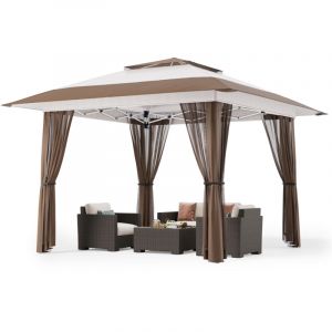 Bealife - Tonnelle de Jardin Pliante 3x3 Imperméable uv 50+ Exterieur Pergola Métal Hauteur Réglable 2,8m pour Camping Festival Plage Anti-insectes
