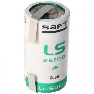 Saft LS26500 Batterie au lithium Li-SOCI2, taille C avec cosse &agrave; souder en forme de U