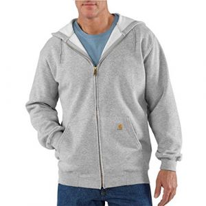 Carhartt Midweight Hooded Zip-Front Sweatshirt, Heather Grey, XS Homme
