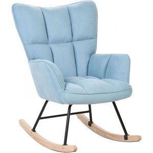 Beliani Fauteuil à bascule Bleu clair
