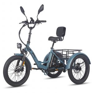 Fafrees F20 Mate Triporteur Électrique - Moteur 500w Batterie 48v23.45ah Siège Dossier Freins Hydrauliques - Gris Bleu